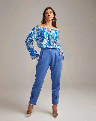 BLUSA PRINT CASHMERE BLUE