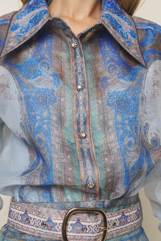 CONJUNTO PRINT FLOWER BLUE